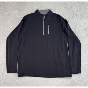 Free Fly 1/4 Zip Pullover Mens Large Black Performance Bamboo Fleece Sweater
